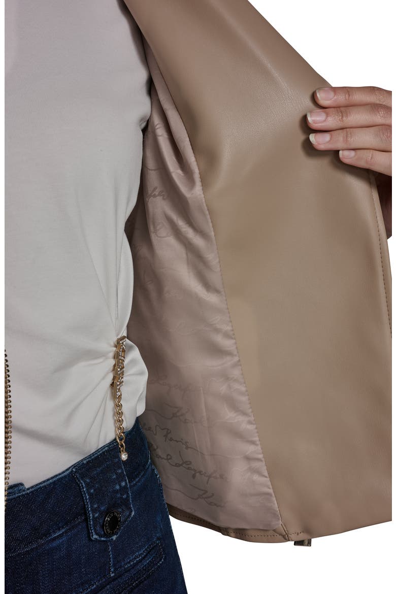 Moto Jacket With Charm Studs, Alternate, color, LATTE