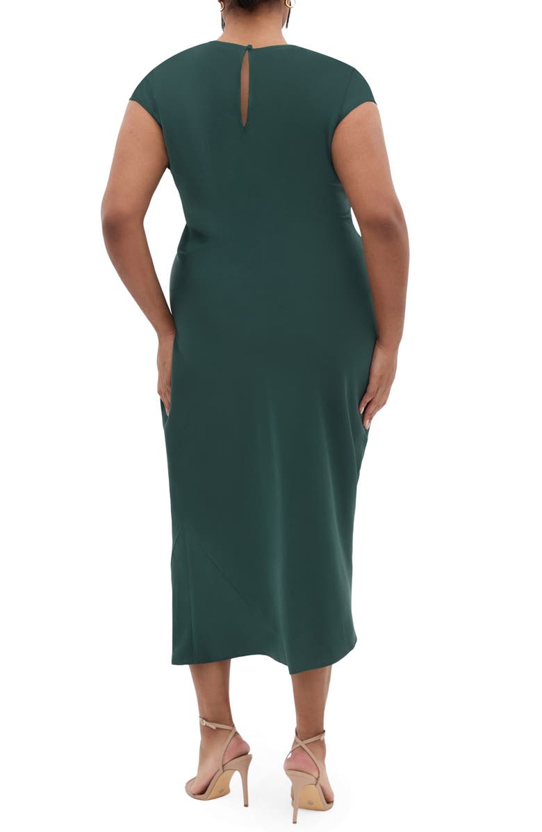 City Chic Beatrix Twist Satin Maxi Dress, Alternate, color, Forest