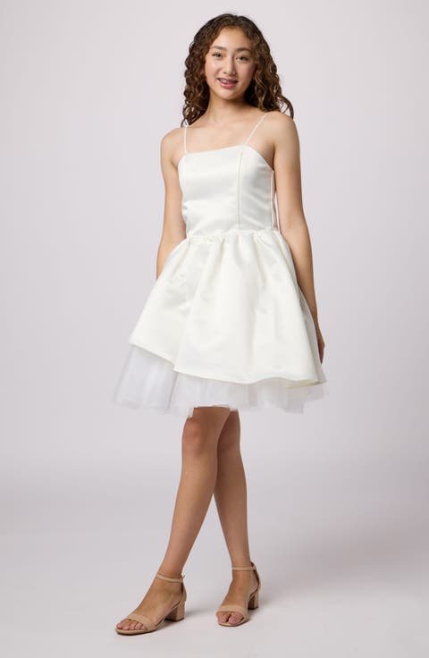 Satin Peek-a-boo Party Dress