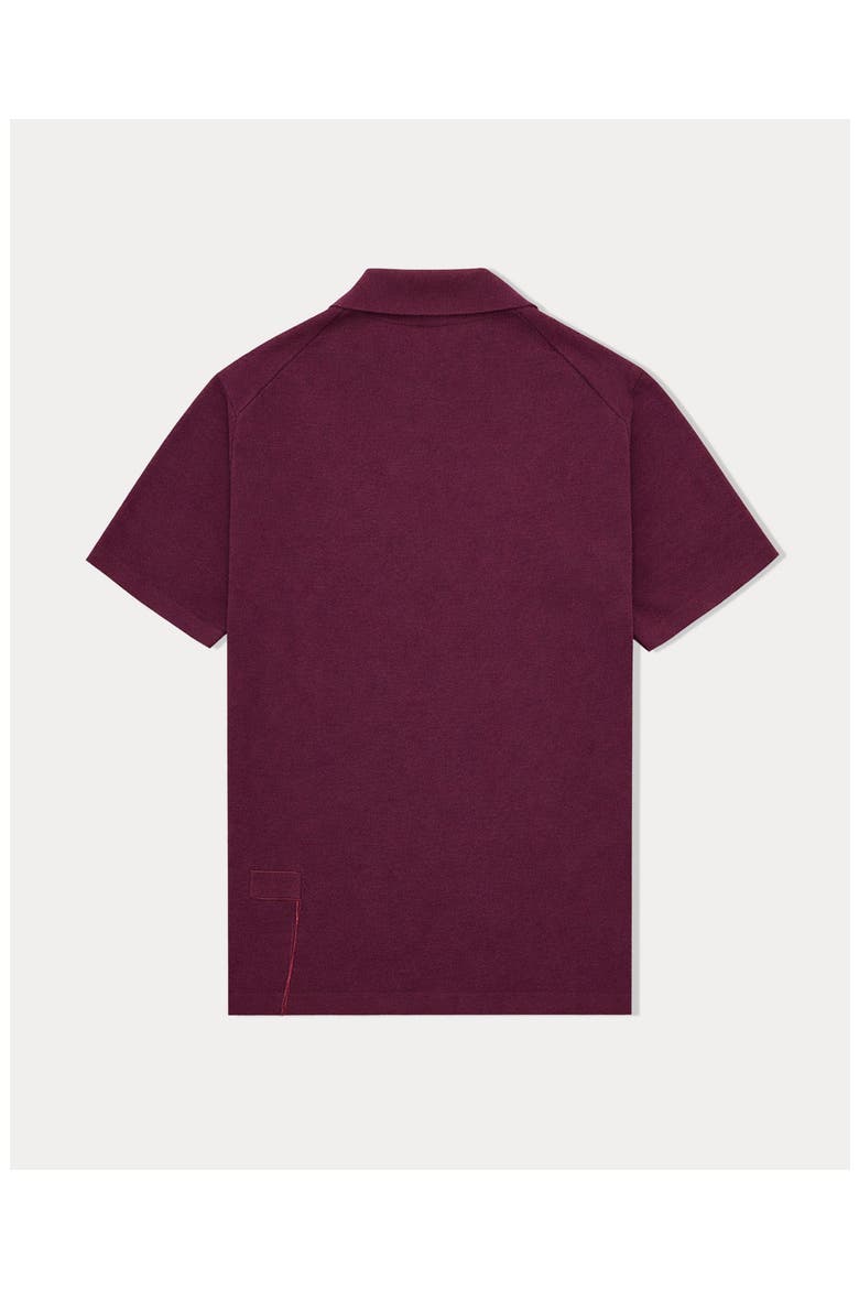 Adrien V-Neck Cotton Polo, Alternate, color, Plum