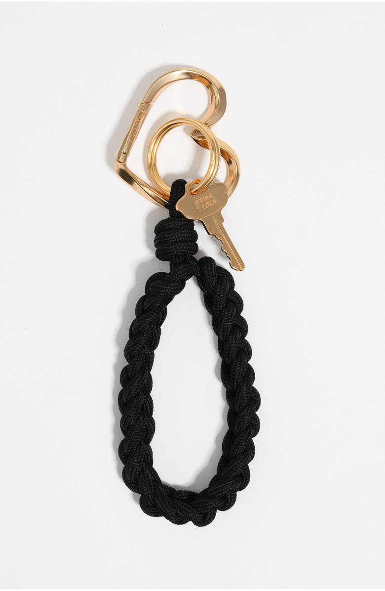Bimba y Lola Plaited rope key ring, Main, color, Black
