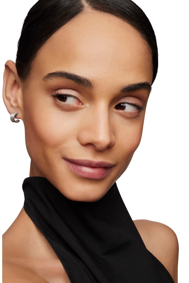 Cable Classics Extra Small Earrings with Diamonds, Alternate, color, DIAMOND