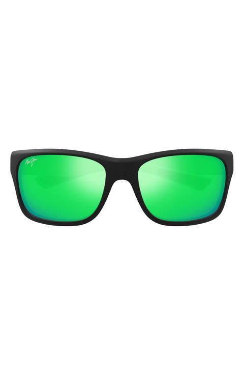 'Ano Nui 63mm Oversize PolarizedPlus2® Rectangular Wrap Sunglasses