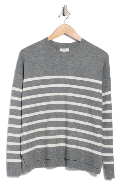 Nordstrom Rack Stripe Crewneck Sweater In Gray