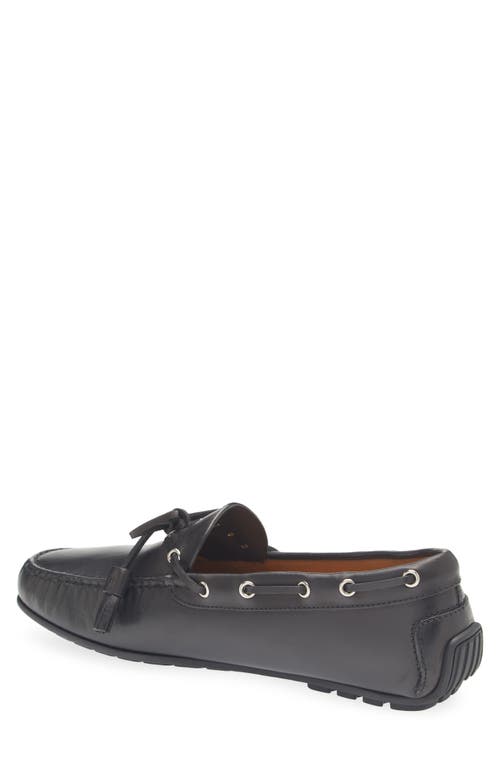 Ralph Lauren Purple Label Harold Leather Tasseled Driving Loafer In Black
