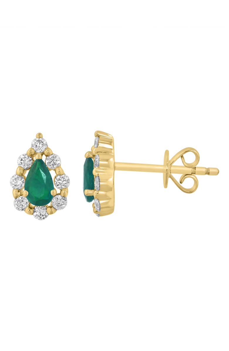 EFFY Diamond & Emerald Stud Earrings, Alternate, color, Green