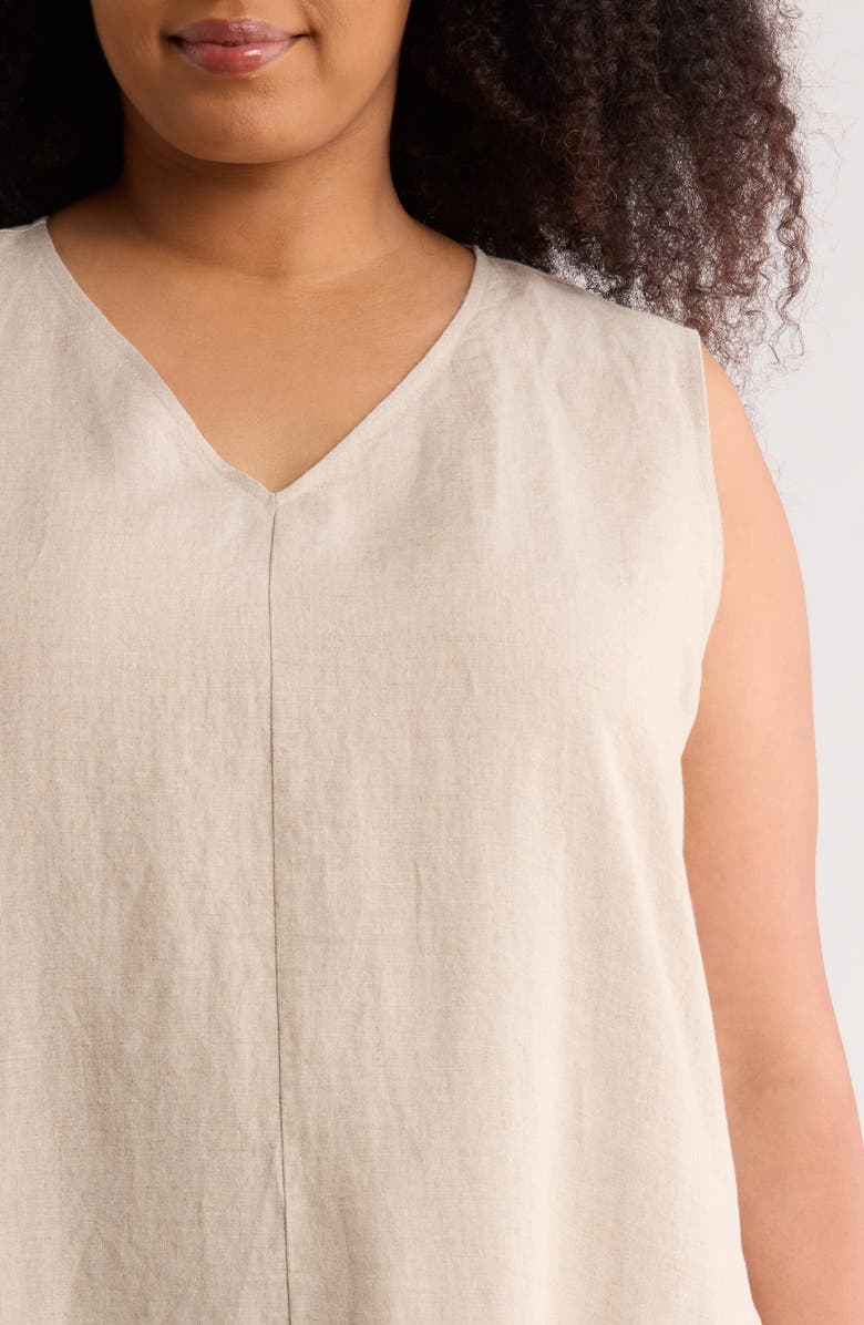 Eileen Fisher Sleeveless Linen Dress, Alternate, color, Undyed Natural