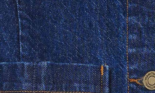 Habitual Collarless Denim Vest In Blue