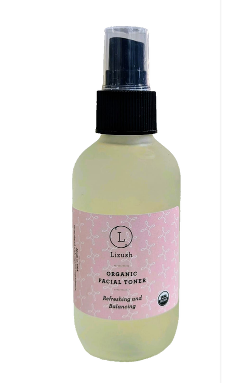 Lizush Organic Facial Toner Refreshing And Balancing In Natural Green