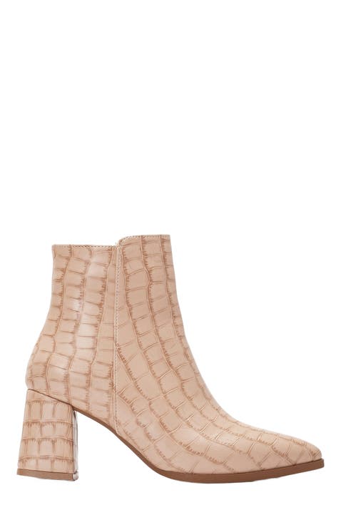 Lilith Croco Ankle Boots