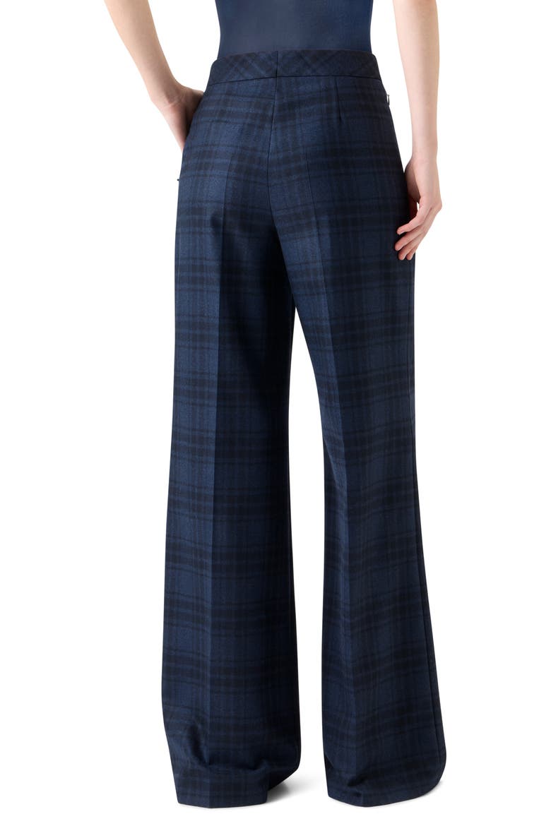 Check Wool Flannel Pants, Alternate, color, DENIM-BLACK