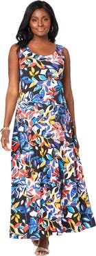 Jessica London Stretch Cotton Tank Maxi Dress