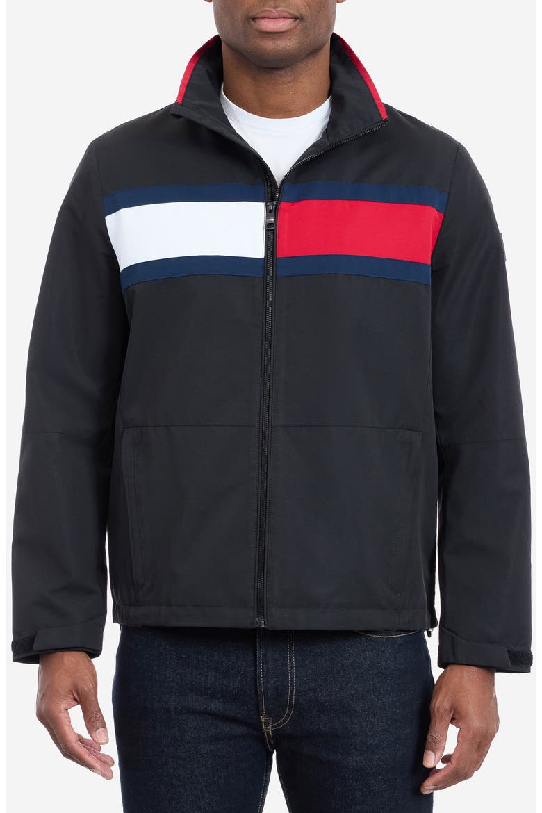 Flag Softshell Zip Jacket, Main, color, BLACK