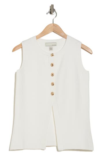 By Design Pandora Double Knit Sweater Vest In Gardenia