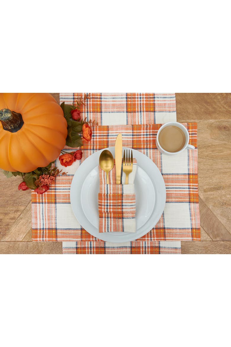 Gibson Plaid Placemats Set of 6, 13" x 19", Alternate, color, Blue