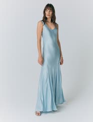 Ghost London Willow Satin Maxi Sip Dress