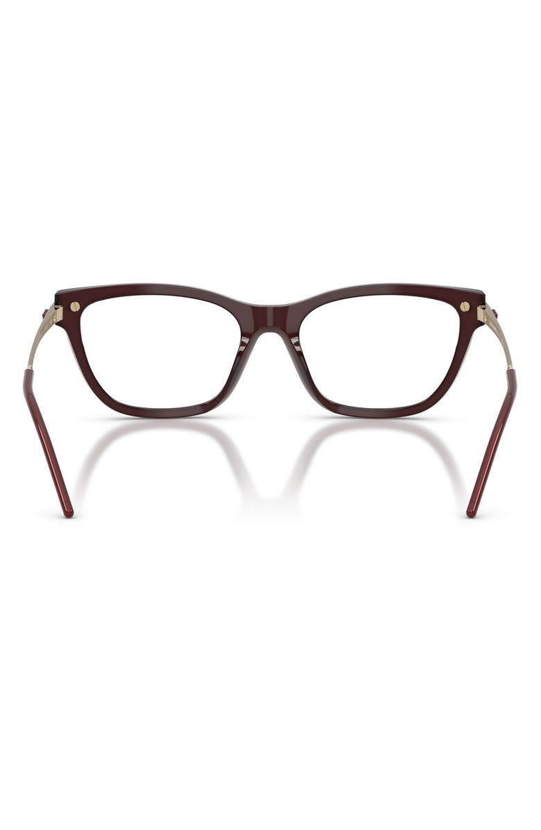 Emporio Armani 54mm Cat Eye Optical Glasses, Alternate, color, 0Pal Bordeaux / Demo Lens