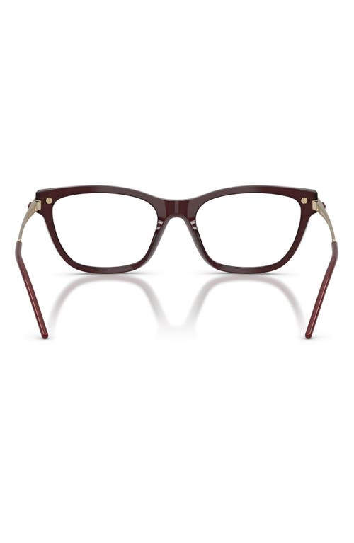 Emporio Armani 54mm Cat Eye Optical Glasses In Brown