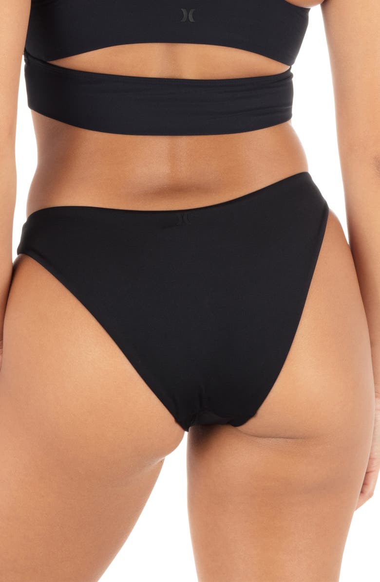 Hurley Max Bikini Bottoms, Alternate, color, Black