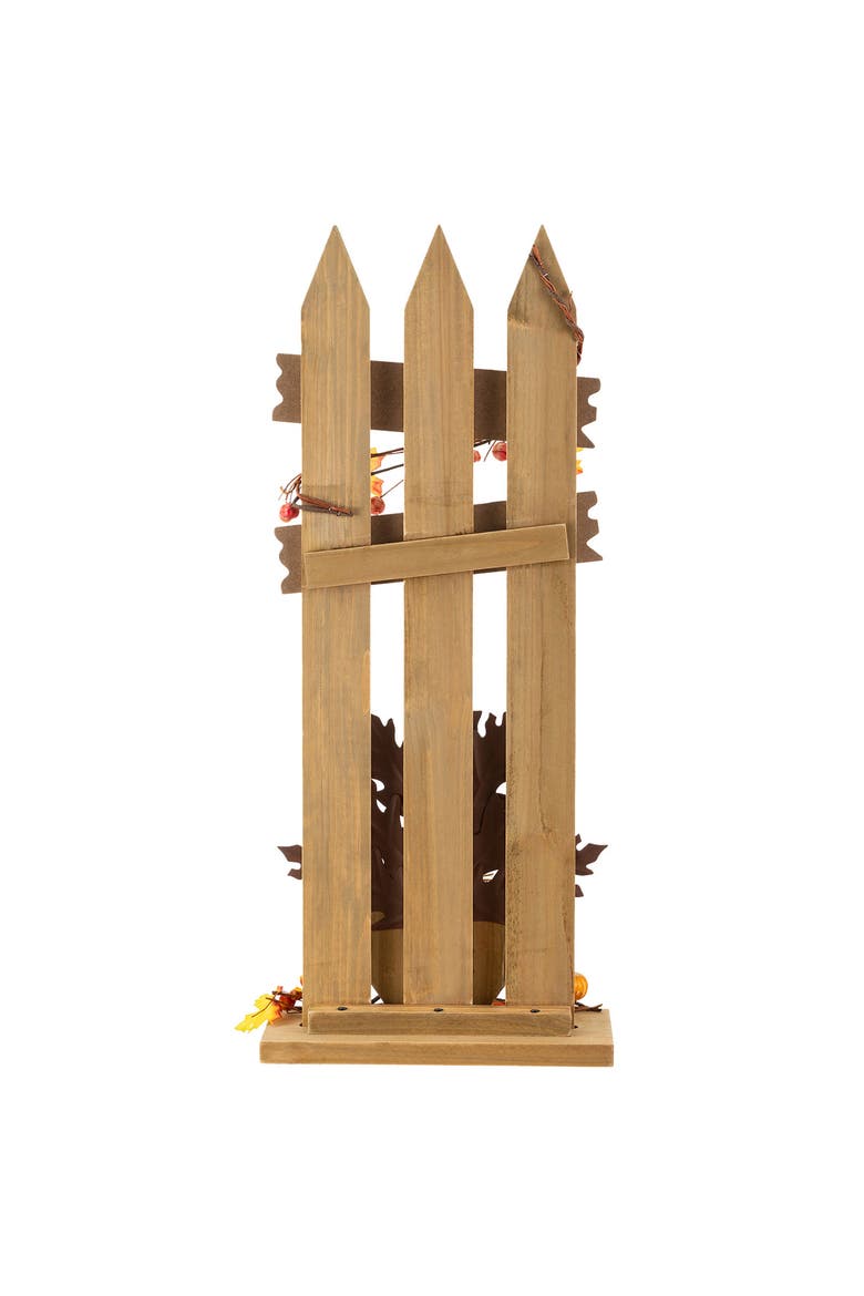 28"H Thanksgiving Wooden Fence Turkey Porch Decor, Alternate, color, White
