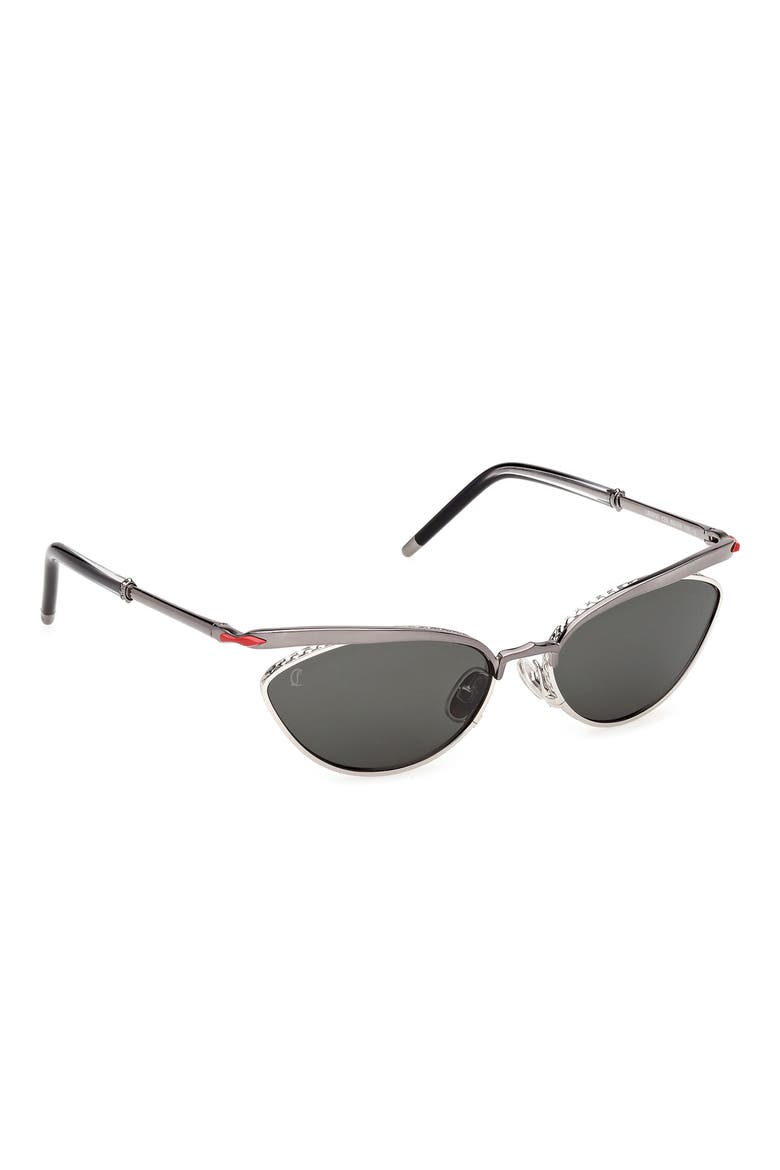 56mm Geometric Sunglasses, Alternate, color, RUTHENIUM / PALLADIUM