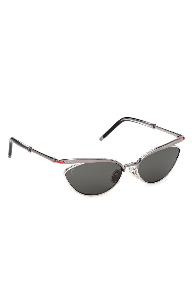 Christian Louboutin 56mm Geometric Sunglasses, Alternate, color, Ruthenium / Palladium