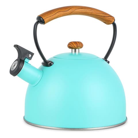 3.2 Quart Whistling Tea Kettle with Wood Grain Nylon Cool Touch Handle