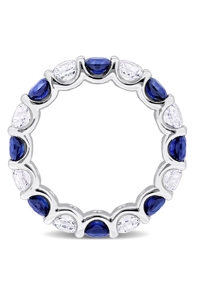 Lab-Created Gemstone Eternity Band Ring, Alternate, color, Sapphire
