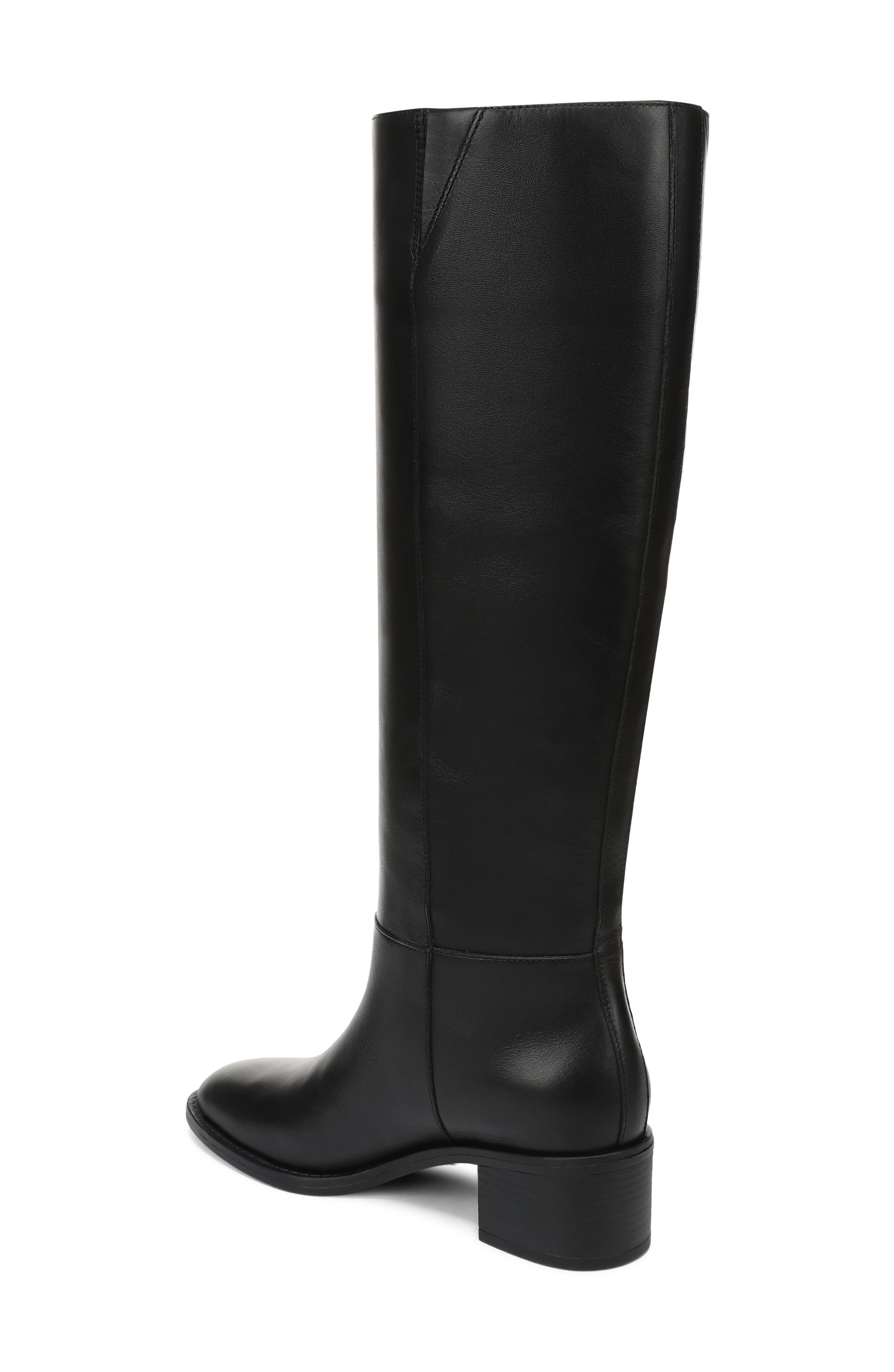 Pace Knee High Leather Boot, Alternate, color, BLACK CALF