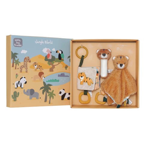 Jungle Baby Gift Box Set - Comforter, Rattle & Soft Book