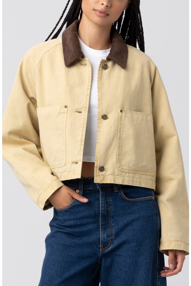 Crop Cotton Twill Jacket, Main, color, BREAKING CAMP