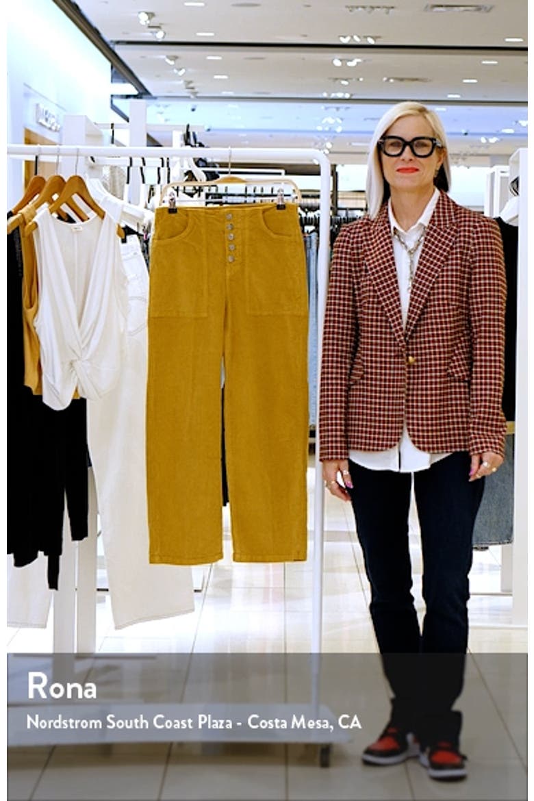 Crosbie Exposed Button Crop Wide Leg Corduroy Pants video