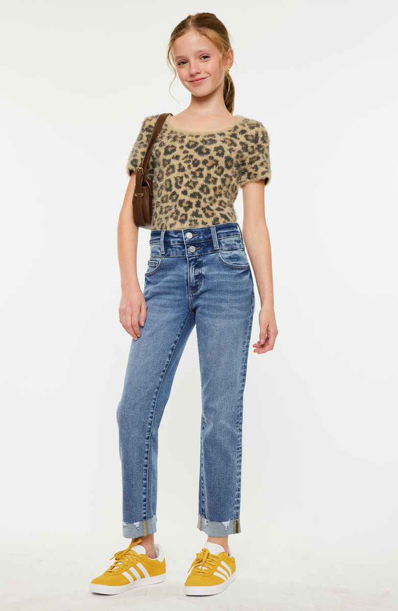 KanCan Kate High Rise Slim Straight Jeans, Alternate, color, Medium Wash