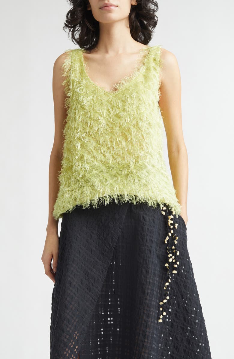 KÚR Lilly Textured Cami, Main, color, Lime Green