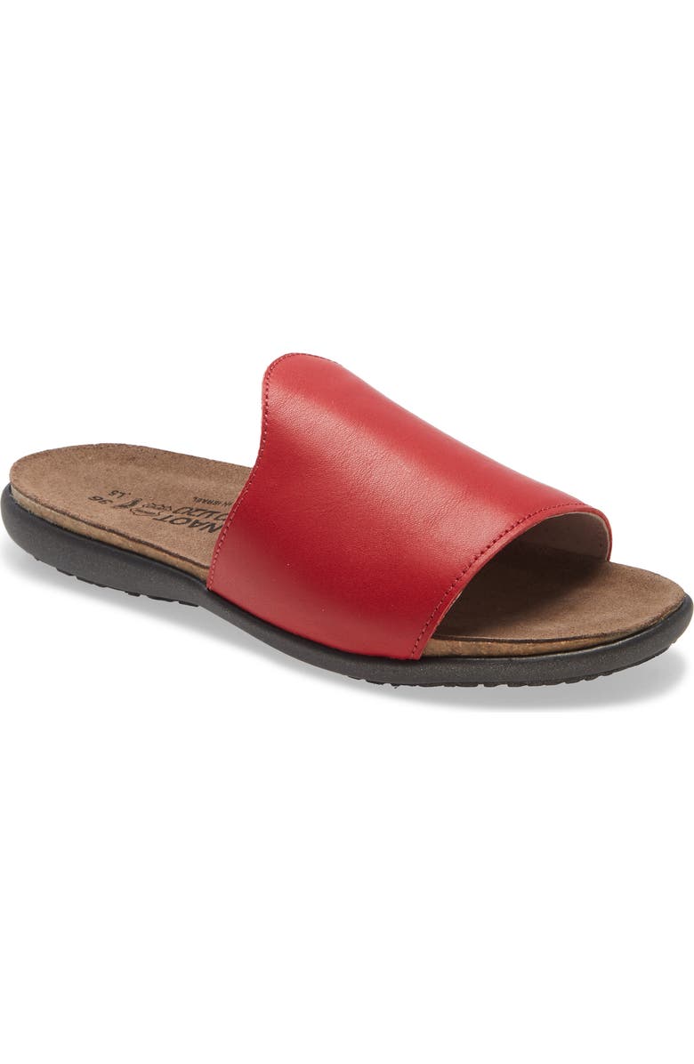 Naot Skylar Slide Sandal, Main, color, Kiss Red Leather
