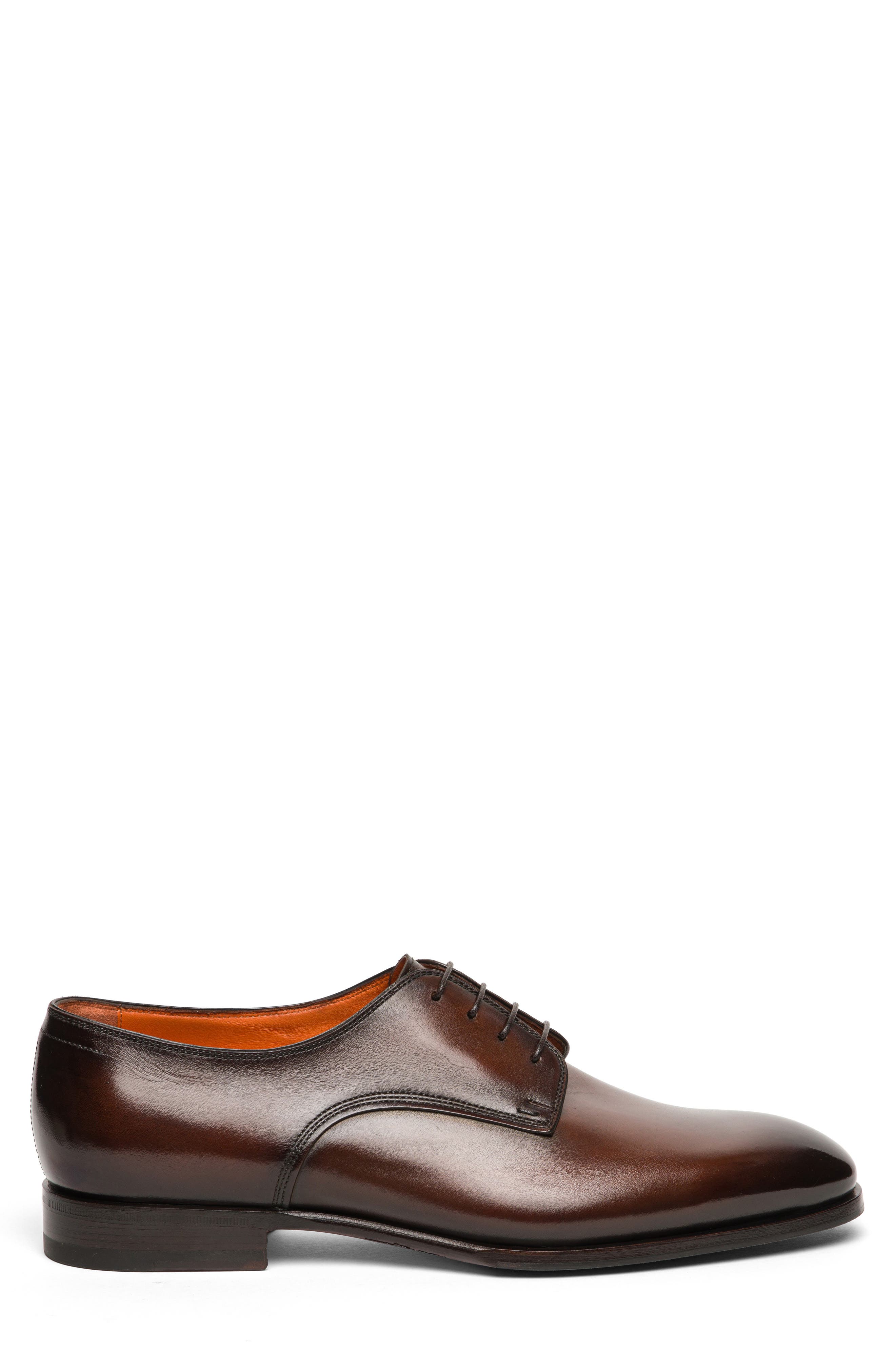 Santoni Archer Derby, Alternate, color, Dark Brown-T50