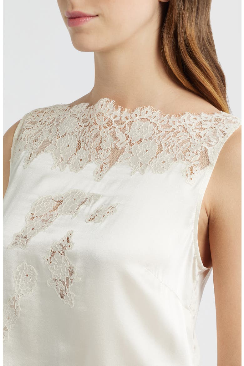 Viviane Lace Trim Silk Satin Top, Alternate, color, SEA SALT