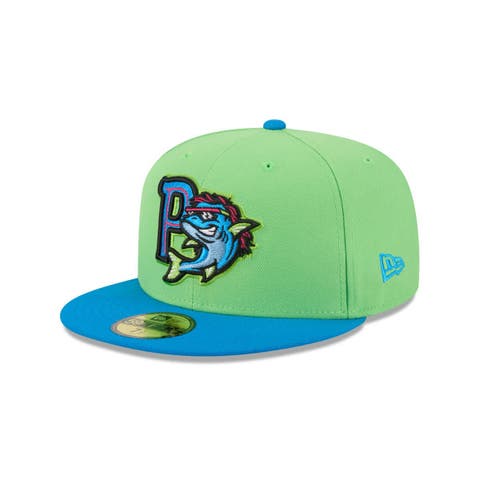 Men's New Era  Neon Green Pensacola Blue Wahoos Theme Nights 59FIFTY Fitted Hat
