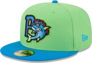 New Era Men's New Era  Neon Green Pensacola Blue Wahoos Theme Nights 59FIFTY Fitted Hat