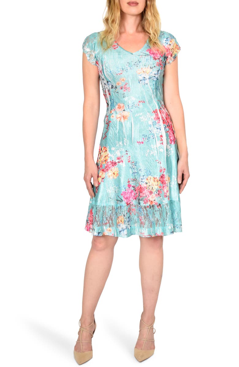 Komarov Floral Crinkle Dress, Main, color,