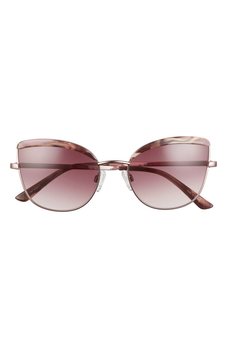 Isaac Mizrahi New York 55mm Gradient Cat Eye Sunglasses, Main, color, Rose