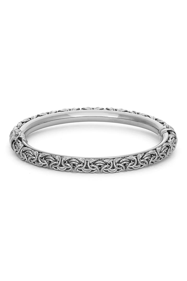 Byzantine Bangle Bracelet, Main, color, SILVER
