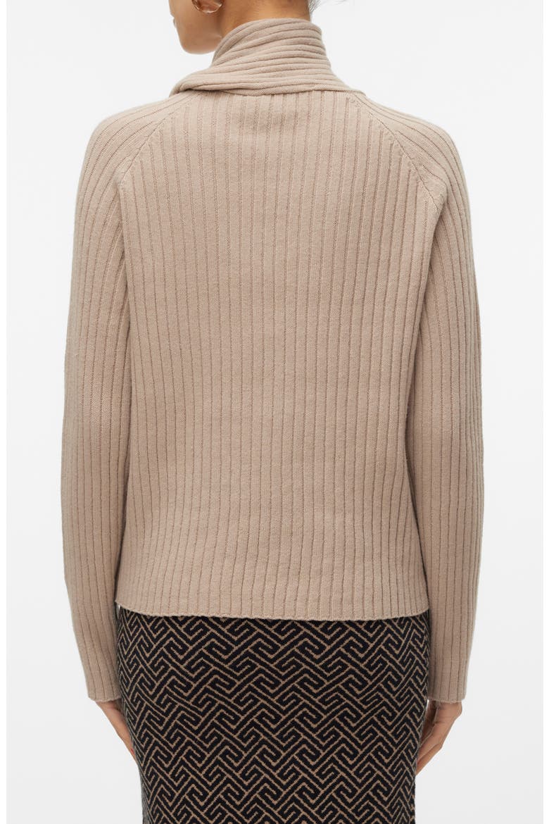 Zoey Rib Scarf Sweater, Alternate, color, SILVER MINKDETAILW MELANGE