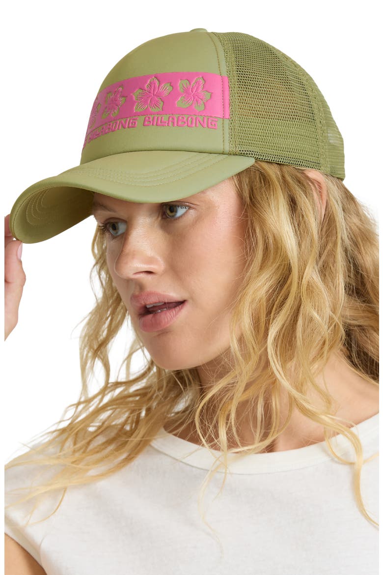 Across Waves Trucker Hat, Alternate, color, CACTUS