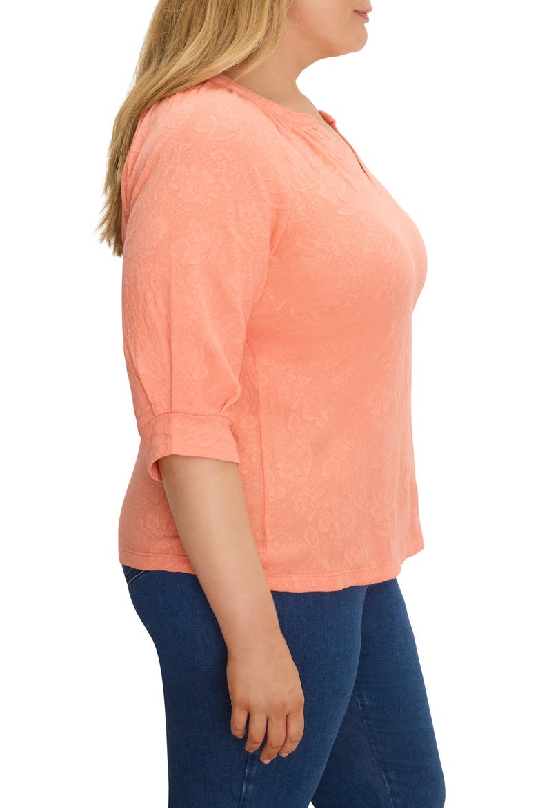 Lace Split Neck Top, Alternate, color, CALYPSO