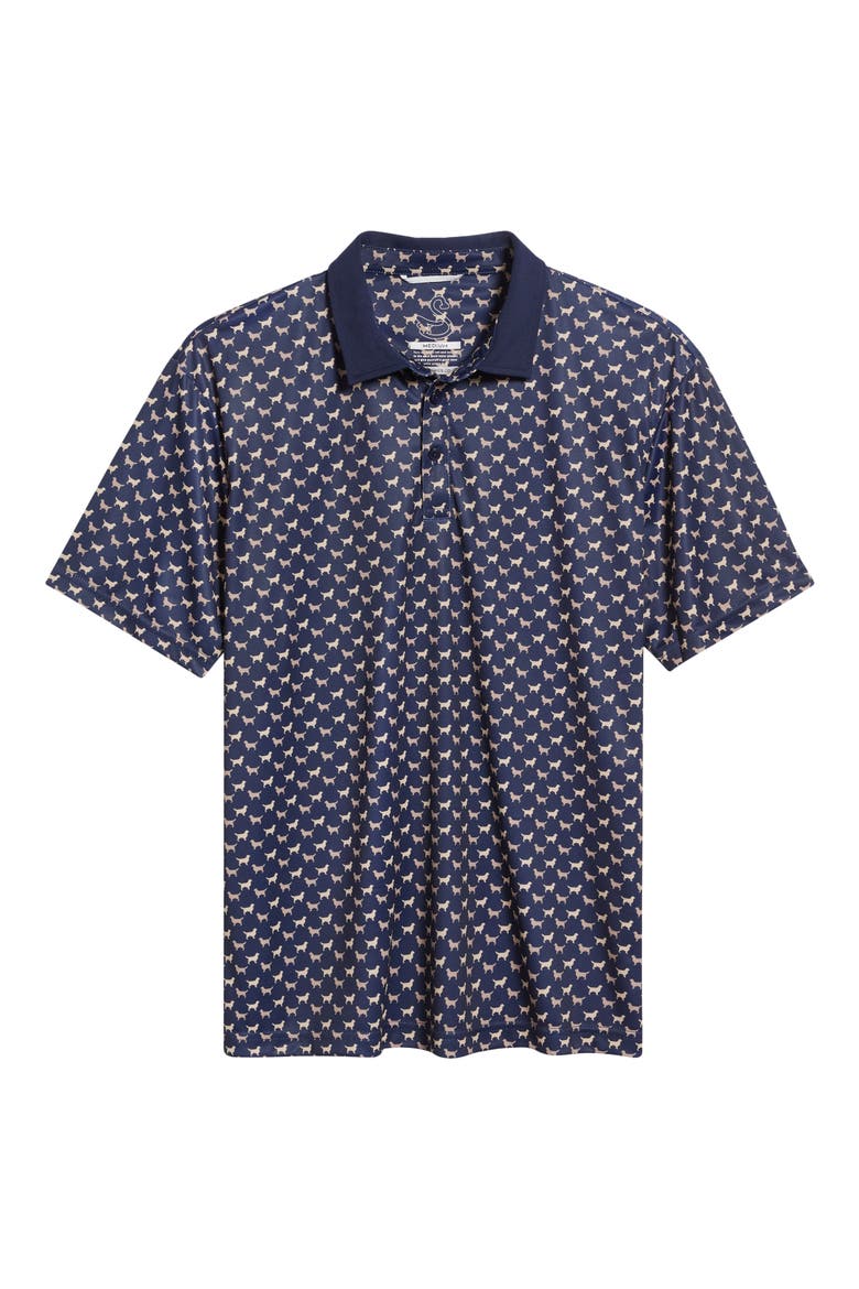 Dublin Dog Print Golf Polo, Alternate, color, MIDNIGHT NAVY