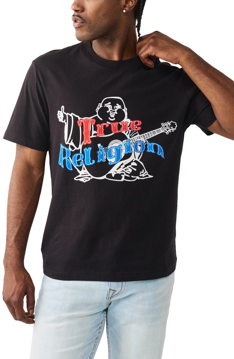 True Religion Original Buddha Heavyweight Cotton Graphic T-Shirt, Main, color, Jet Black
