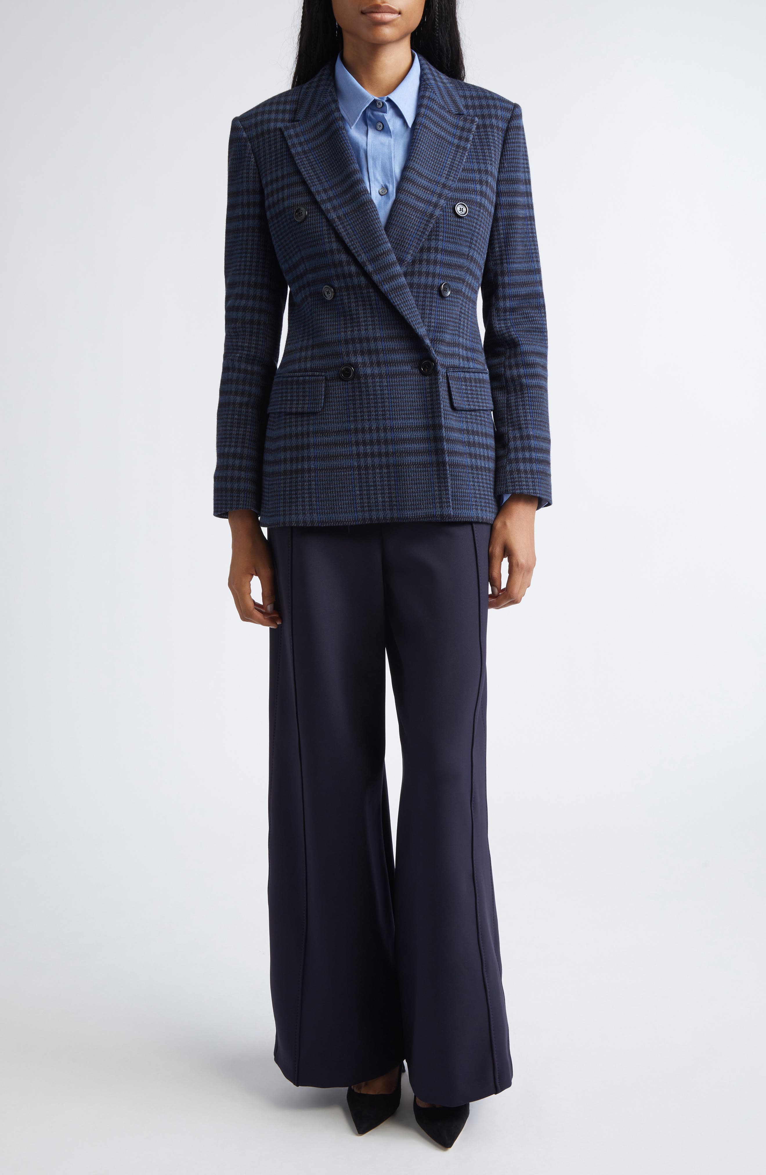 Bisso Plaid Cotton & Wool Double Breasted Blazer - image 2