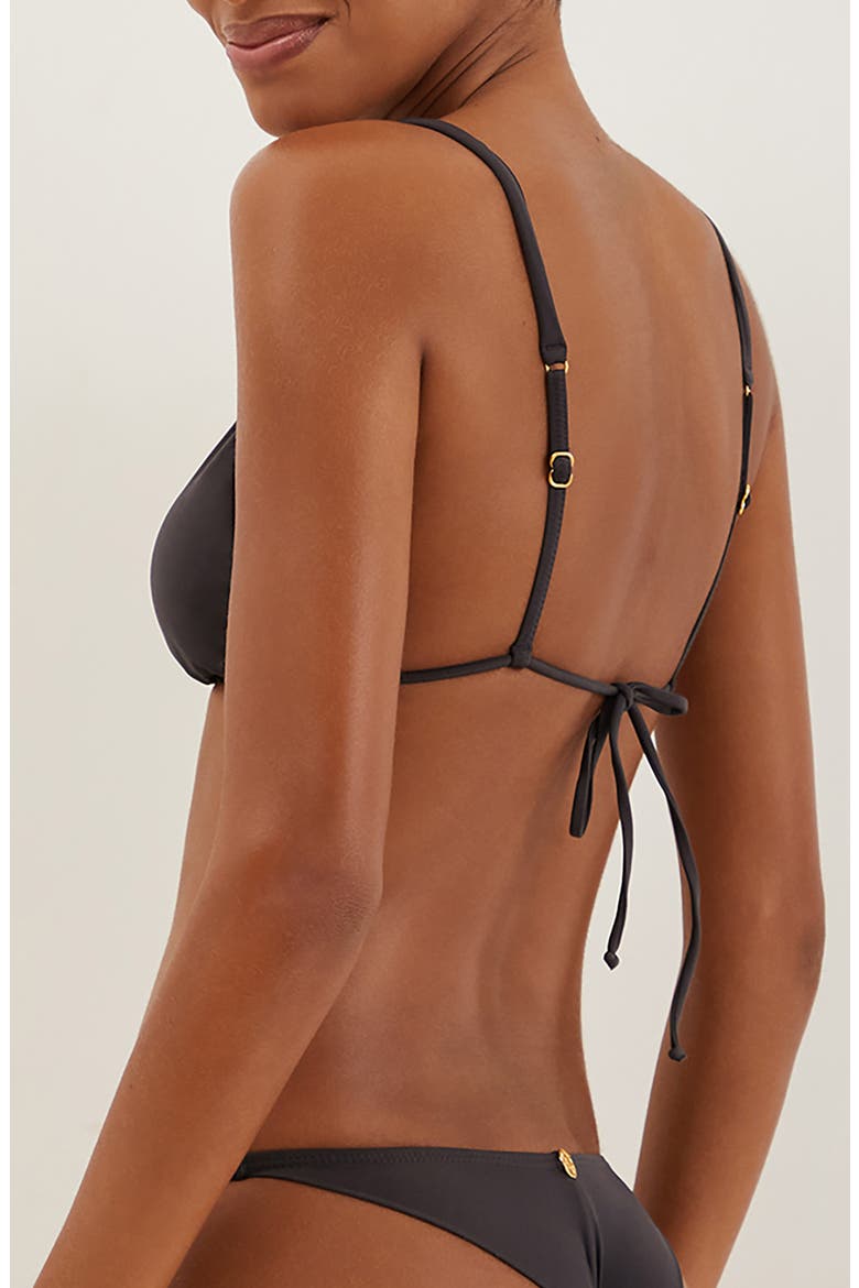 Paral Beaded Triangle Bikini Top, Alternate, color, GREY