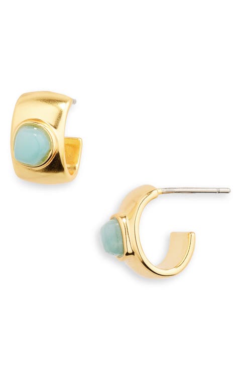 Stone Collection Amazonite Hoop Earrings